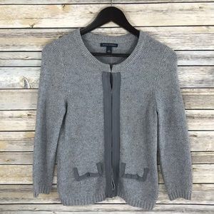Banana Republic Silver Metallic Shimmer Cardigan